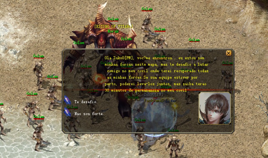 NPC Norak em um mapa
